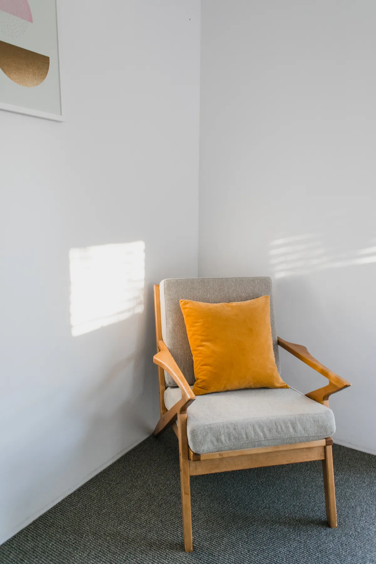 Sample image: A quiet corner with an armchair and a yellow cushion